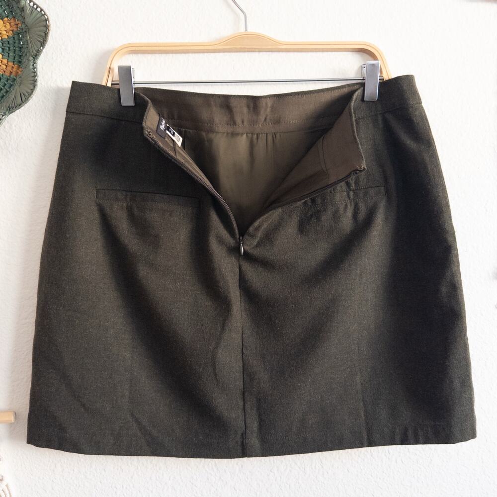 Madewell Heather Green Wool Blend Cargo Mini Skirt Size 14 - Picture 5 of 7